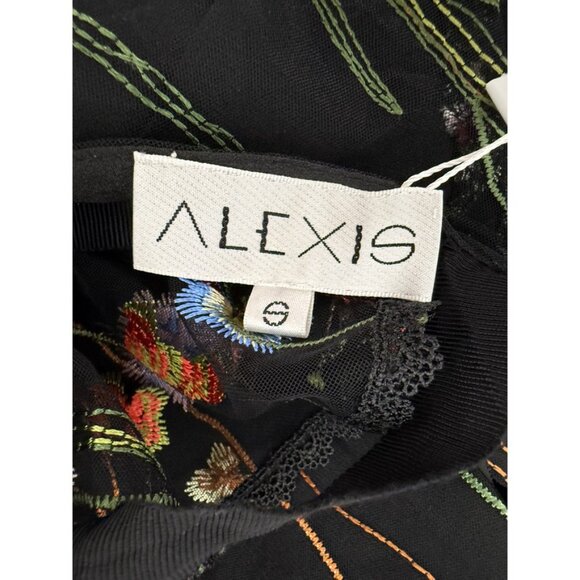 ALEXIS Kylie Black Floral Embroidered Sheer Long Sleeve Blouse Size S - Picture 9 of 11